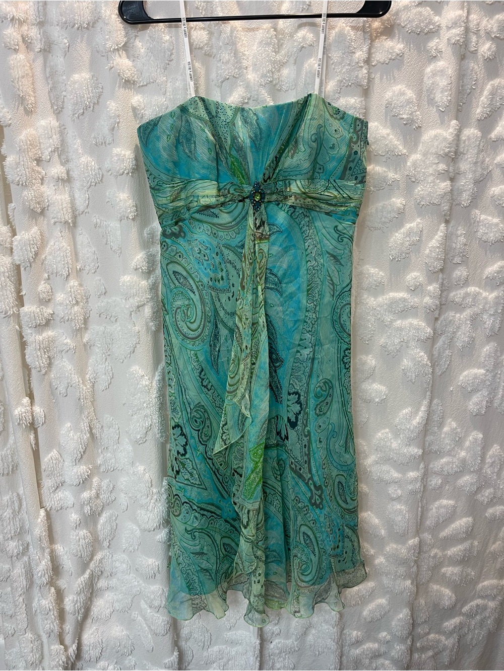 Laundry by Shelli Segal green/blue paisley silk midi dress
